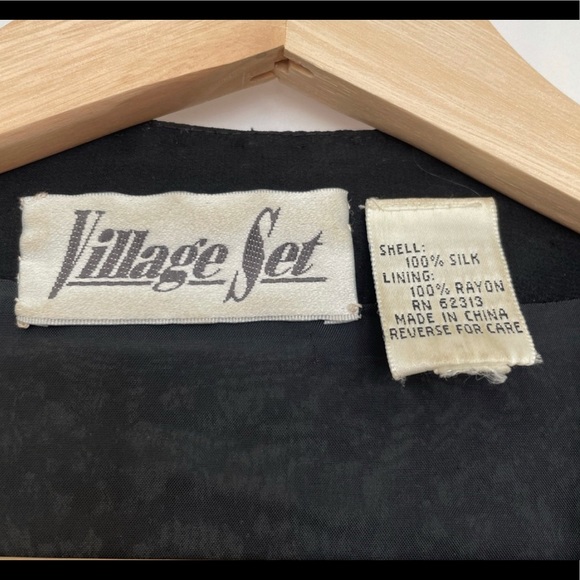 Beaded Silk Open Jacket All Over Pearl Embellished Formal Vintage Women Size L - Picture 8 of 10